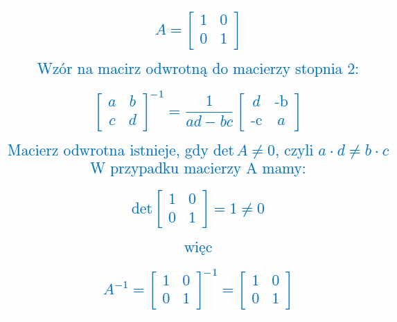 Macierze odwrotne, zad. 6 - rozwiązanie Macierze odwrotne, zad. 6 - rozwiązanie
