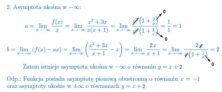 Asymptoty funkcji - rozwiązanie zadania 1b
