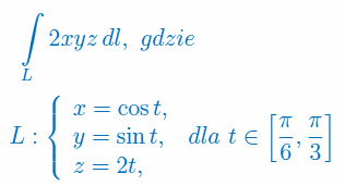 Całka krzywoliniowa - zad. 1