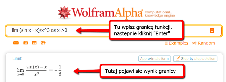 granica funkcji w wolframalpha