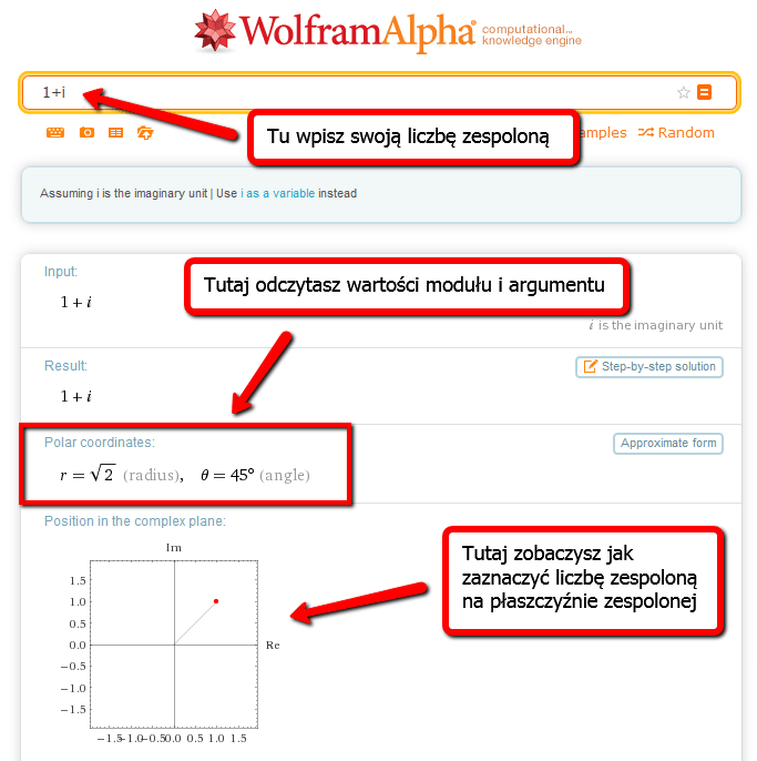 liczba zespolona wolfram