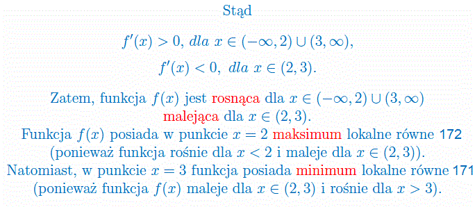 Monotoniczność funkcji - rozwiązanie zad. 3b
