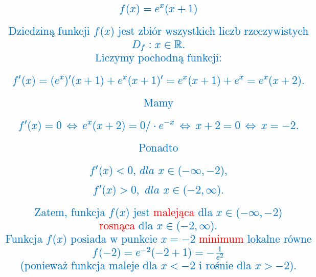 Monotoniczność i ekstrema funkcji - rozwiązanie zad. 4