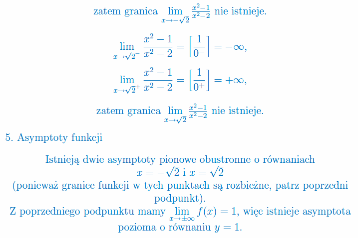 Przebieg zmienności funkcji - rozwiązanie zad. 1c