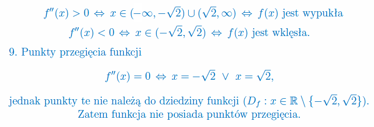 Przebieg zmienności funkcji - rozwiązanie zad. 1f