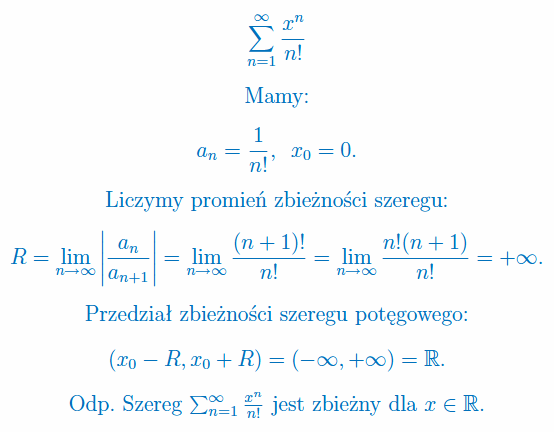 Szeregi potęgowe - zad. 1 - rozwiązanie